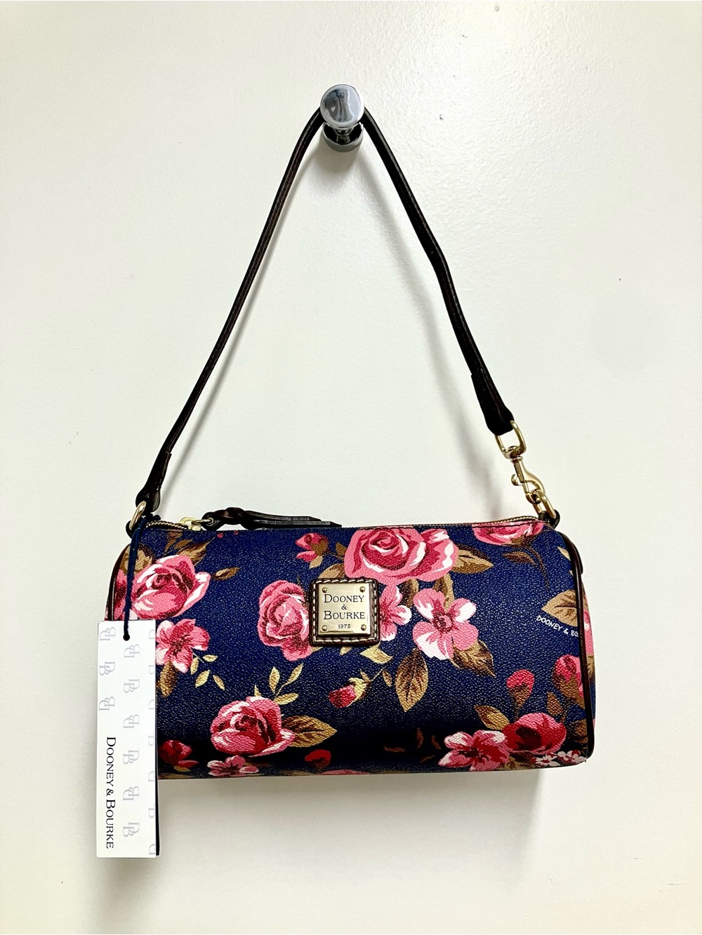 Dooney And Bourke Small Barrel Bag Pink Roses NWT